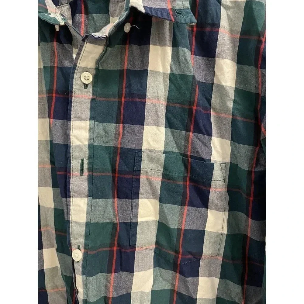 J CREW PLAID BUTTON DOWN FRONT POCKET - SLIM FIT - MENS - SIZE XL